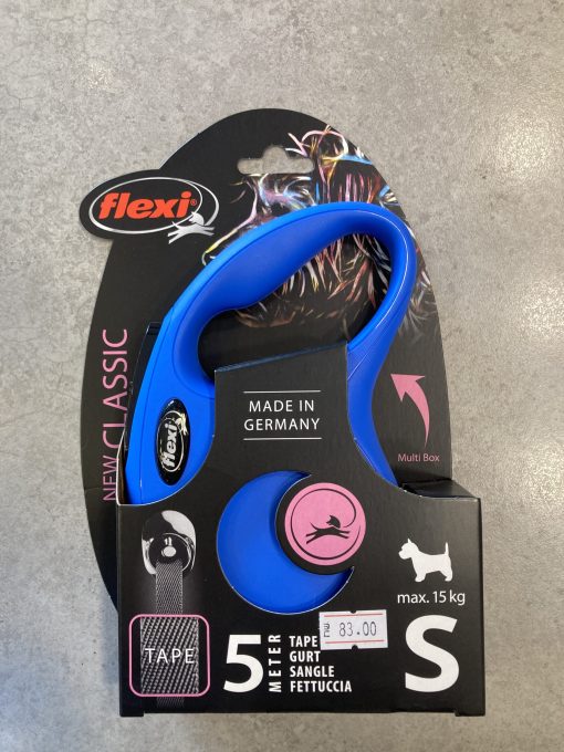 רצועת רולטה כחולה Flexi 5 מטר, S